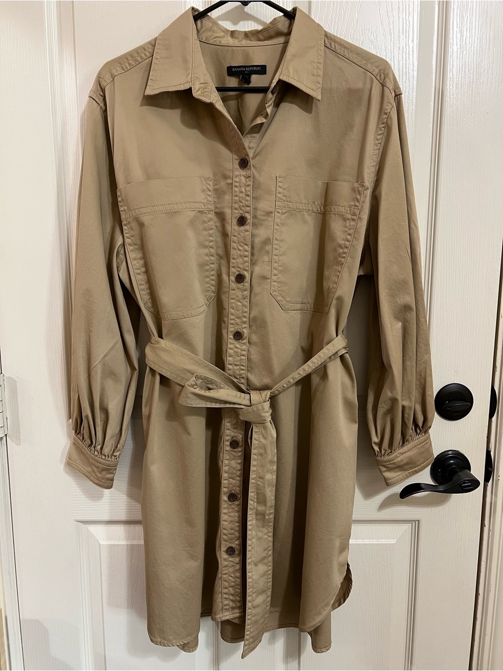 Banana Republic Safari Button-Front Midi Shirtdress with Tie Waist